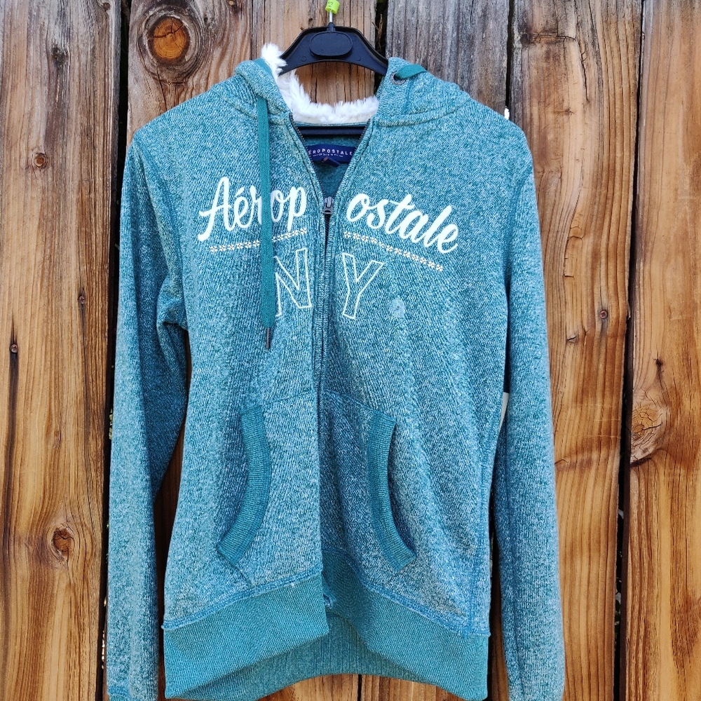 Aeropostale Teal Hoodie Medium